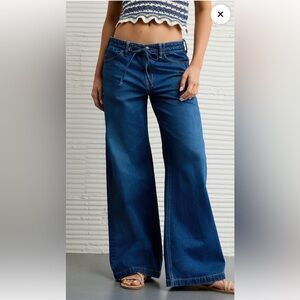 American Eagle Outfitters Dark Blue Wide Leg Jeans